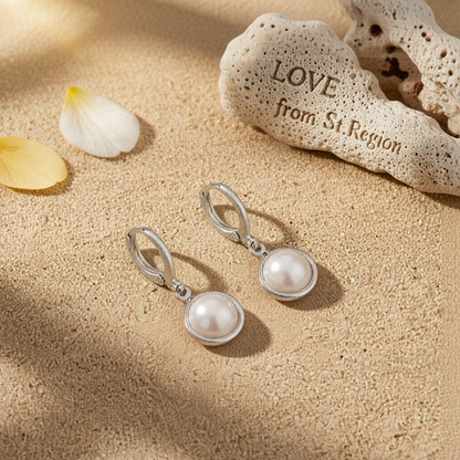 Pearl & Silver-Plated Huggie Earrings