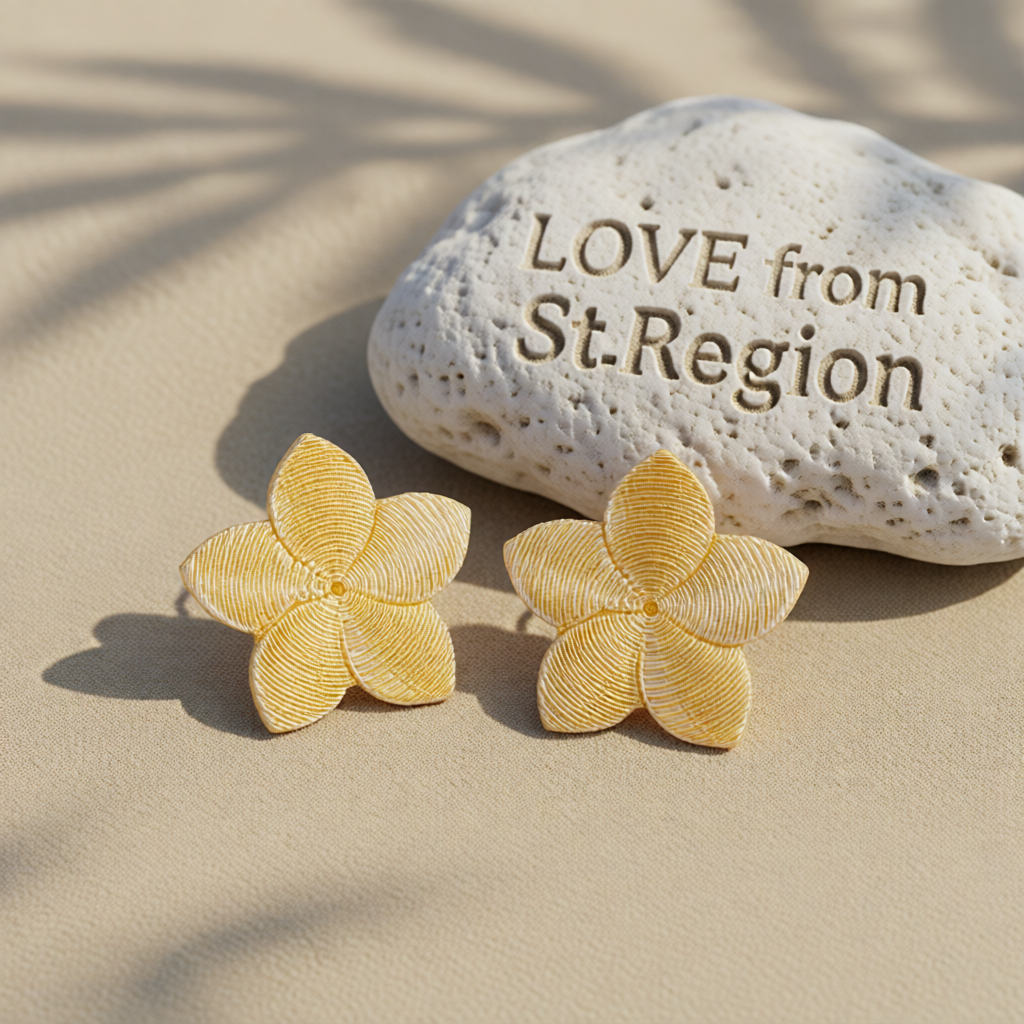 18K Gold-Plated Textured Flower Stud Earrings