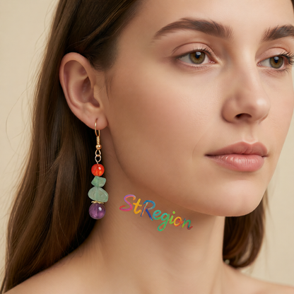 Purple Quartz & 18K Gold-Plated Beads Drop Earrings