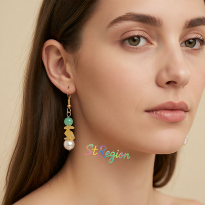 Pearl & Quartz Beads Drop Earrings