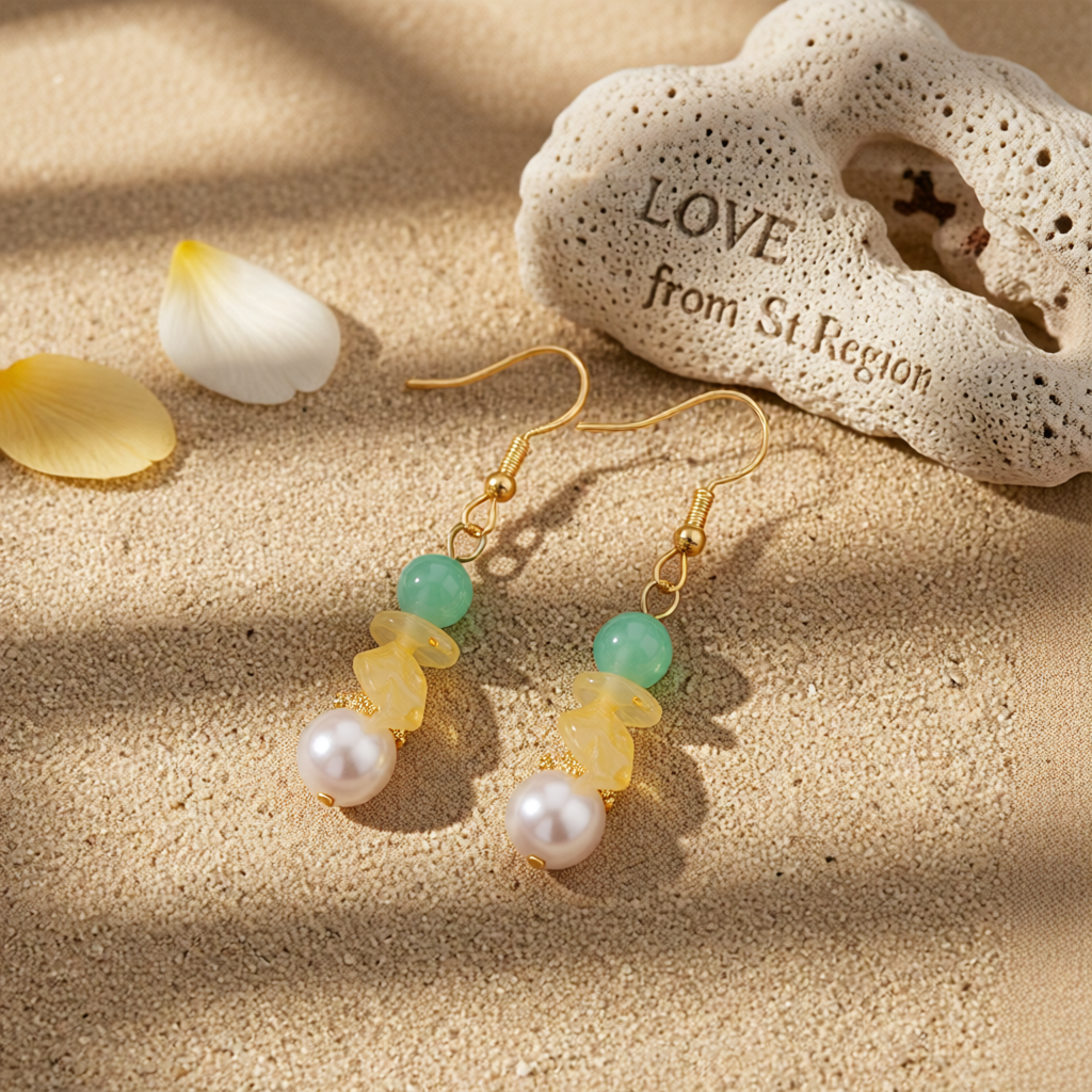 Pearl & Quartz Beads Drop Earrings