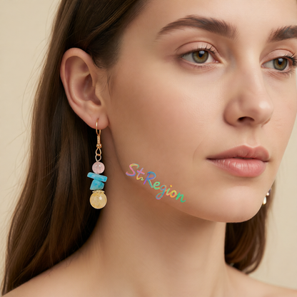 Yellow Quartz & 18K Gold-Plated Beads Drop Earrings