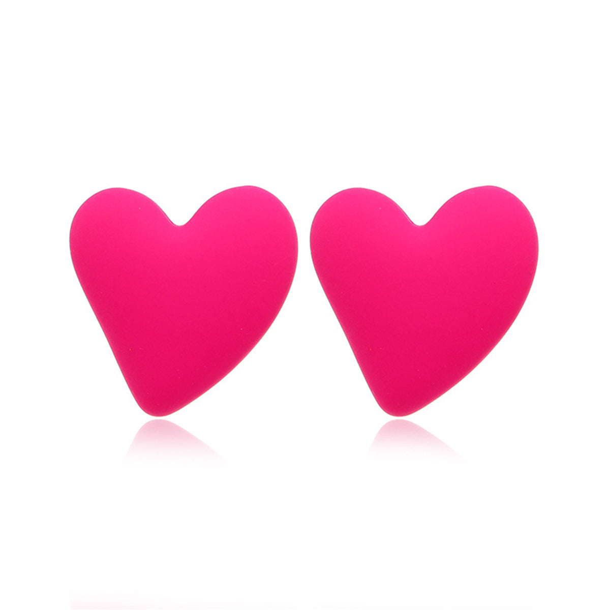 Rose Acrylic & Silver-Plated Heart Stud Earrings