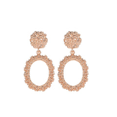 18K Rose Gold-Plated Open Oval Drop Earrings