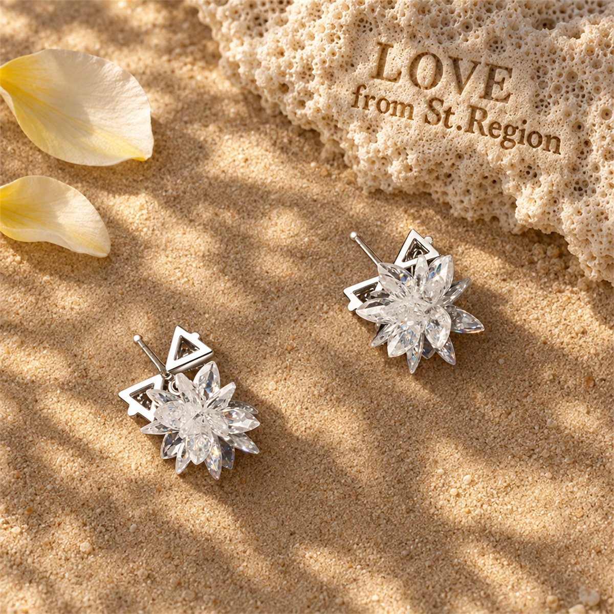 Cubic Zirconia and Crystal Silver-Plated Bow and Snowflake Drop Earrings, silver drop earrings for women, lifestyle look