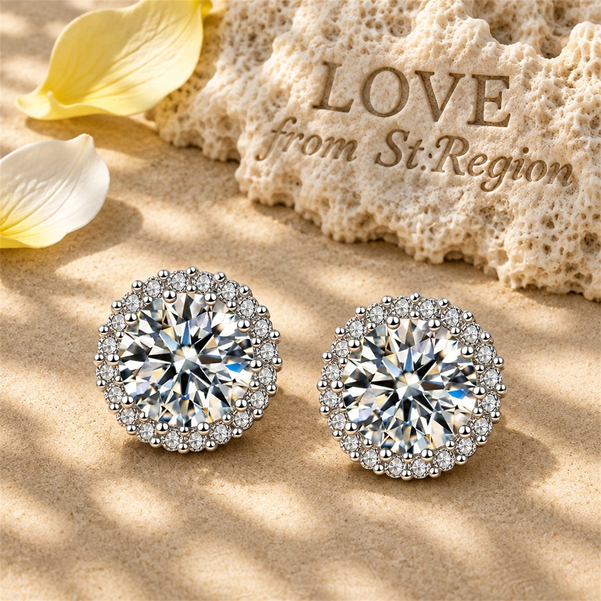 Cubic Zirconia and Crystal Silver-Plated Hola Stud Earrings, silver stud earrings for women, lifestyle look
