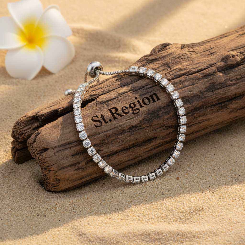 Cubic Zirconia & Silver-Plated Adjustable Link Bracelet - Street Region