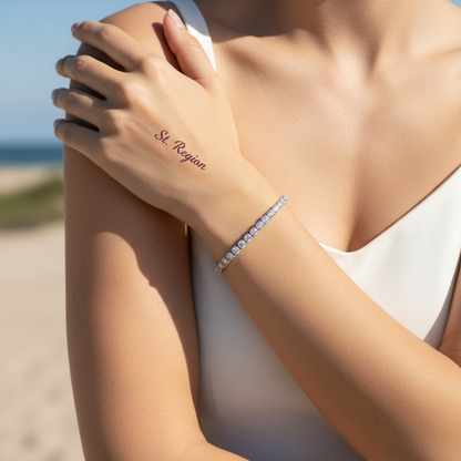 Cubic Zirconia & Silver-Plated Adjustable Link Bracelet - Street Region