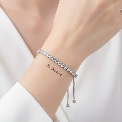 Cubic Zirconia & Silver-Plated Adjustable Link Bracelet - Street Region