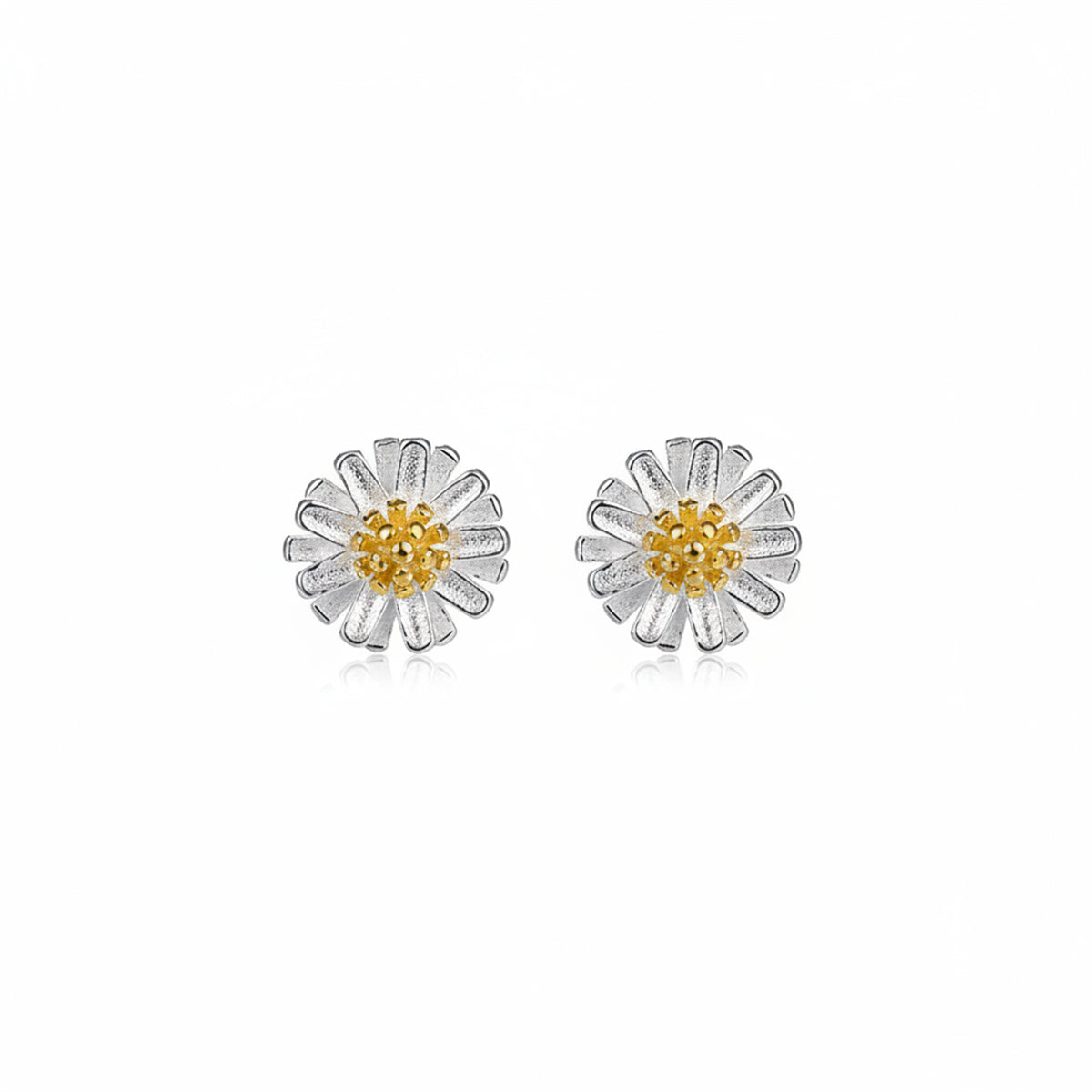 18K Gold-Plated & Sterling Silver Flower Stud Earrings - Street Region