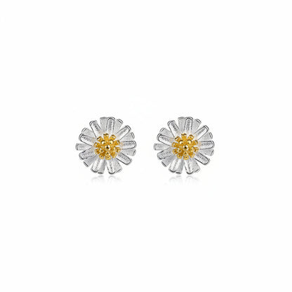 18K Gold-Plated & Sterling Silver Flower Stud Earrings - Street Region