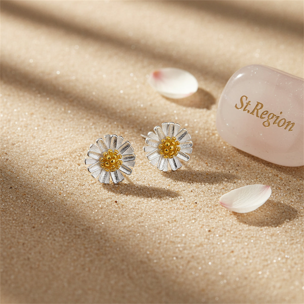 18K Gold-Plated & Sterling Silver Flower Stud Earrings - Street Region