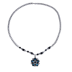 Cubic Zirconia & Crystal Floral Pendant Necklace