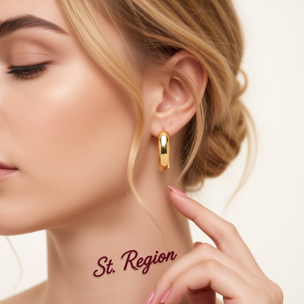18K Gold-Plated Huggie Earrings, gold huggie earrings, everyday style, styled look