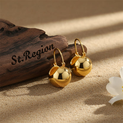18K Gold-Plated Ball Huggie Earrings - Street Region