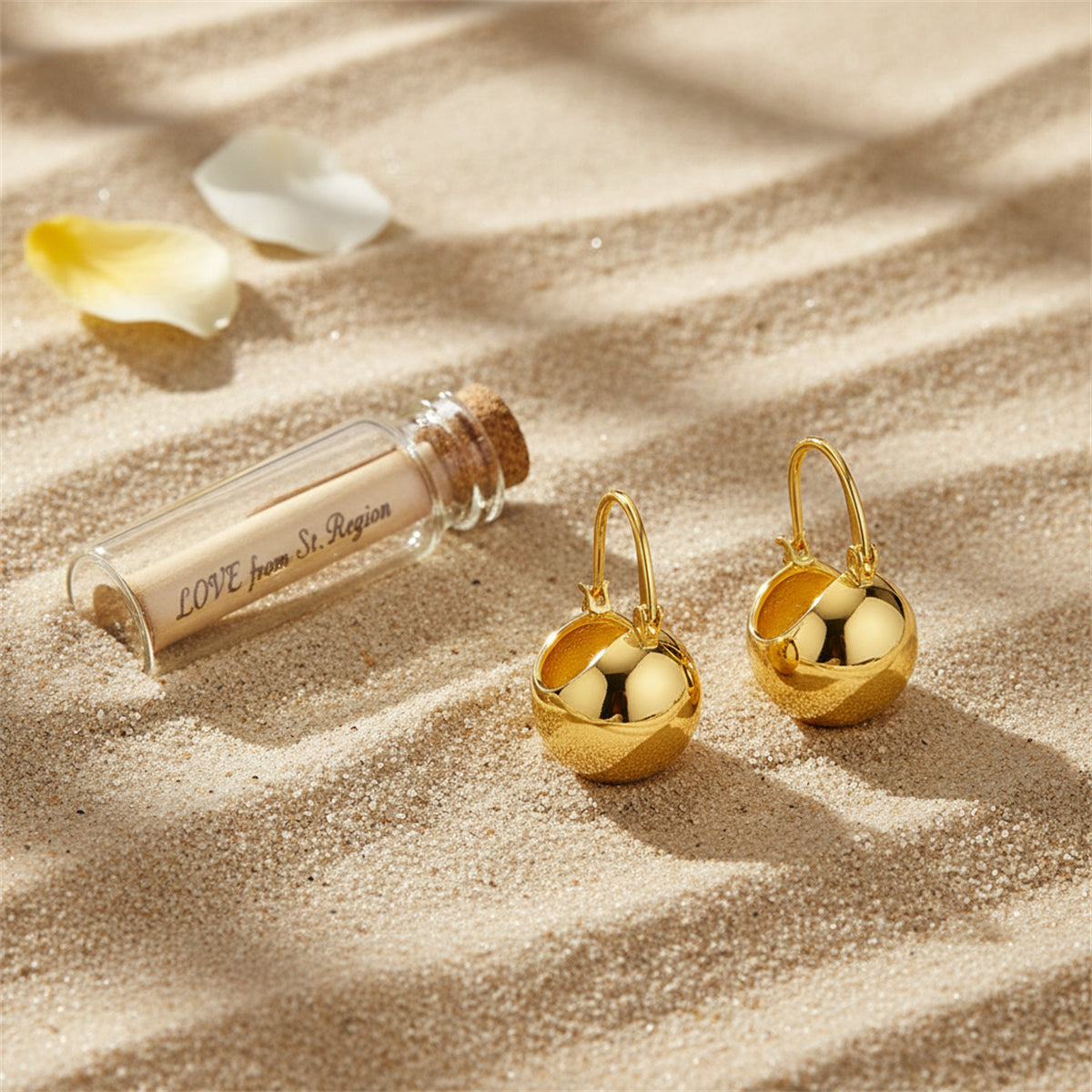 18K Gold-Plated Ball Huggie Earrings - Street Region