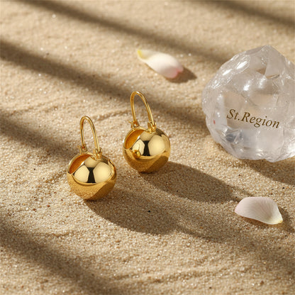 18K Gold-Plated Ball Huggie Earrings - Street Region