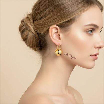18K Gold-Plated Ball Huggie Earrings - Street Region