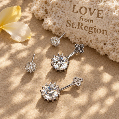 Cubic Zirconia and Crystal End Drop Earrings, everyday style, lifestyle look