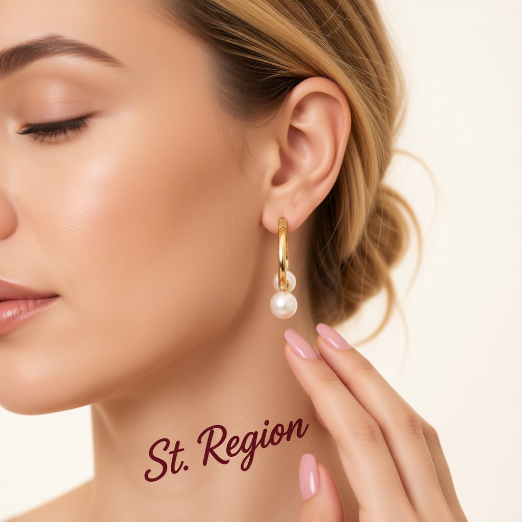 Pearl and 18K Gold-Plated Ring Drop Earrings, everyday style, styled look