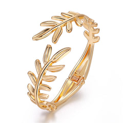 18K Gold-Plated Rattan Bypass Bangle