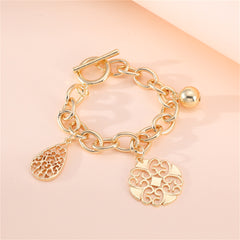 Pearl & 18K Gold-Plated Sun Charm Bracelet