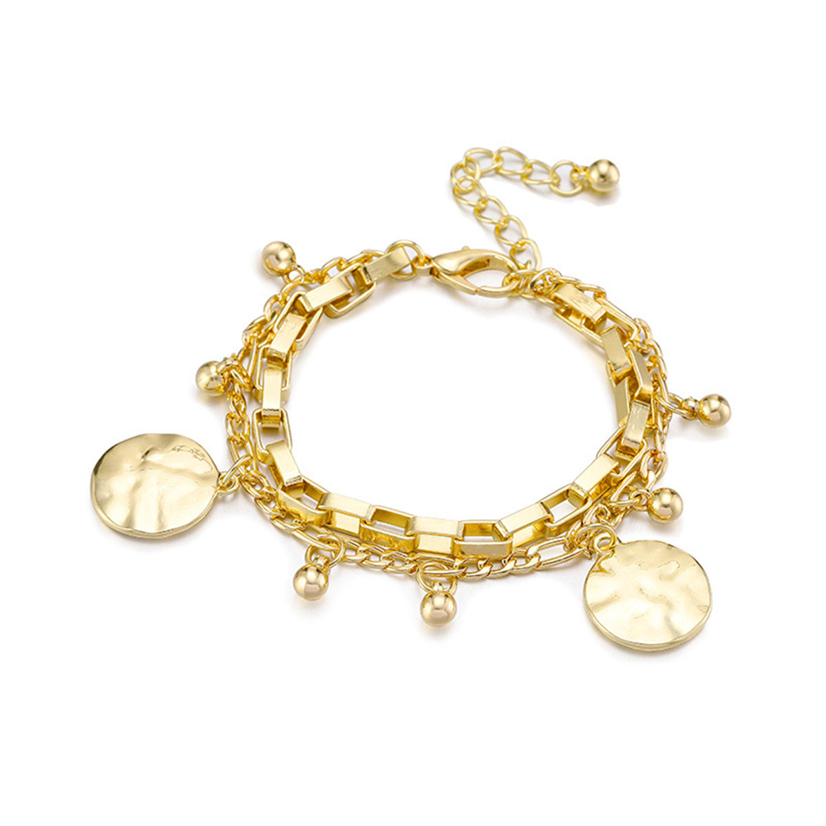 18K Gold-Plated Circular Charm Bracelet