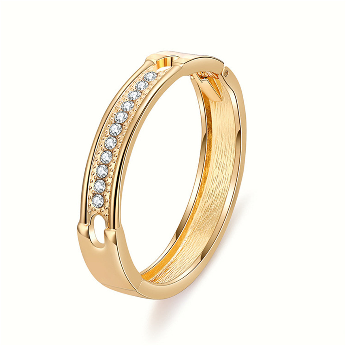 Cubic Zirconia & 18K Gold-Plated Bangle