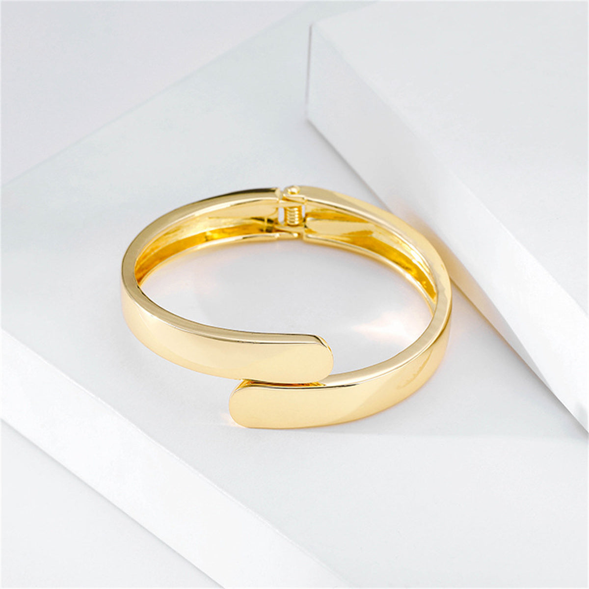 18K Gold-Plated Bypass Hinge Bangle