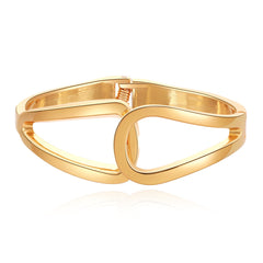 18K Gold-Plated Openwork Drop End Bangle