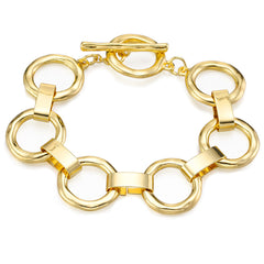 18K Gold-Plated Open Circle Toggle Station Bracelet