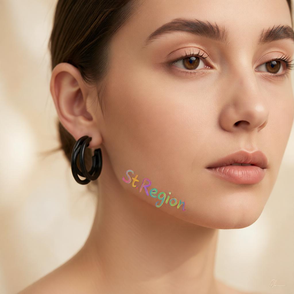 Black Enamel and Silver-Plated Stacked Tube Hoop Earrings, silver huggie earrings, botanical inspired, styled look