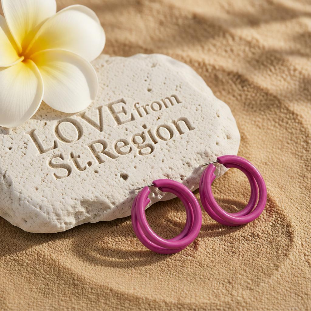 Rose Enamel and Silver-Plated Stacked Tube Hoop Earrings, silver huggie earrings, elegant gift for her, lifestyle look