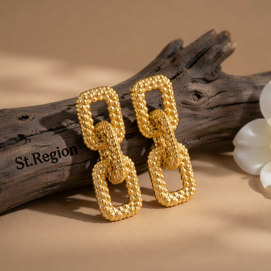 18K Gold-Plated Chunky Chain Link Drop Earrings