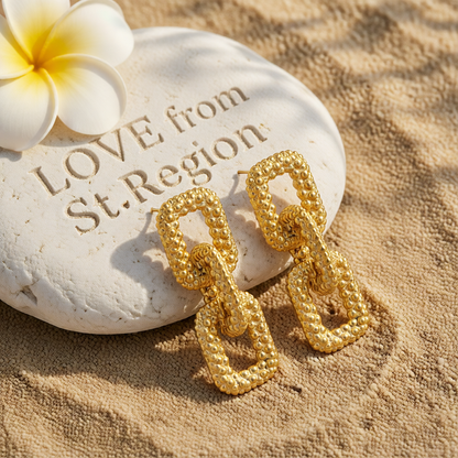 18K Gold-Plated Chunky Chain Link Drop Earrings