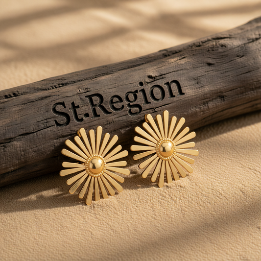 18K Gold-Plated Floral Stud Earrings