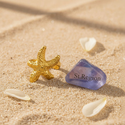 Goldtone Textured Starfish Ear Cuff