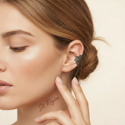 Blacktone Spider Web Ear Cuff