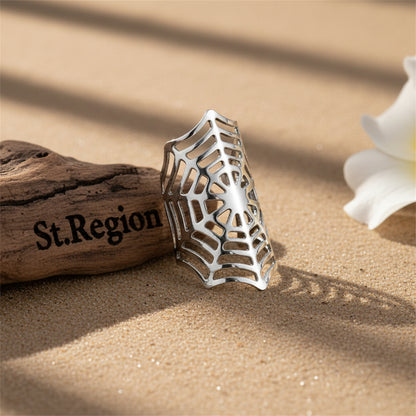 Silvertone Spider Web Ear Cuff