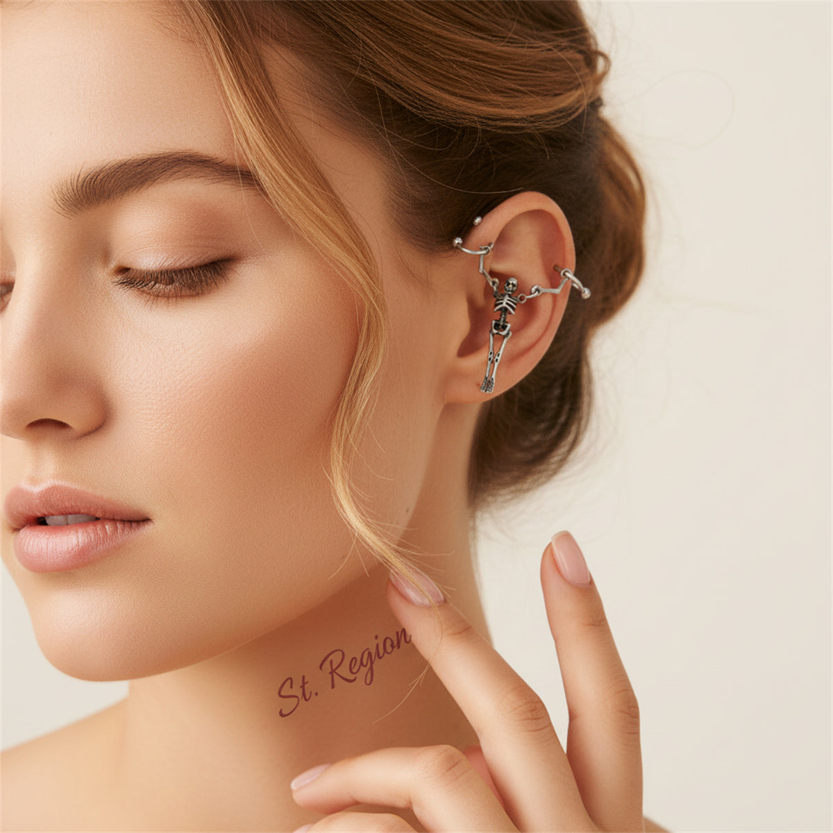 Blacktone Skeleton Ear Cuff