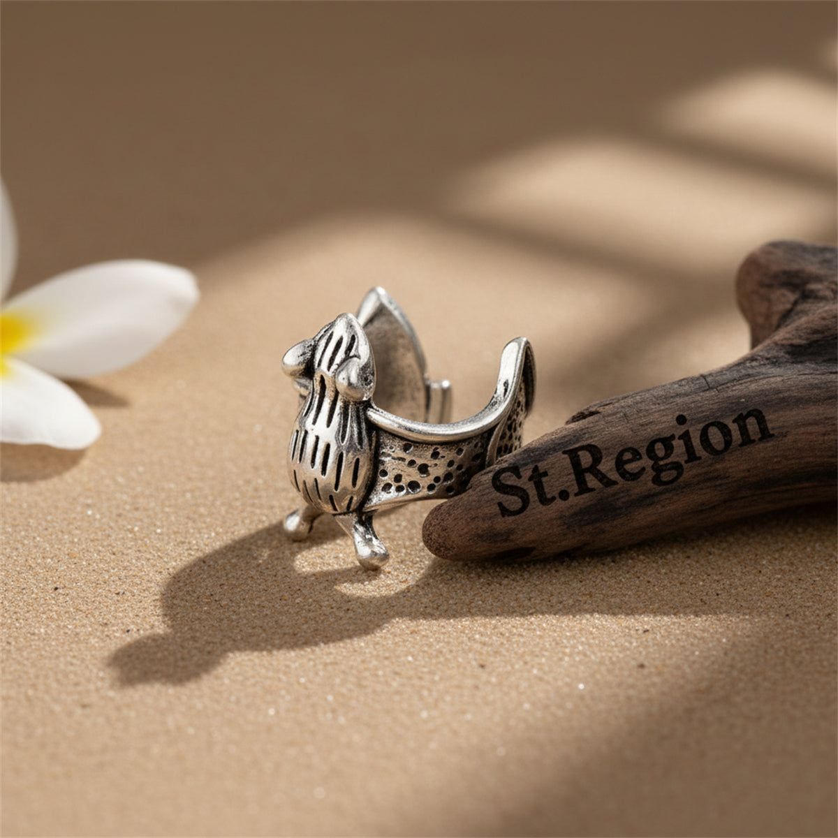 Silvertone Bat Ear Cuff