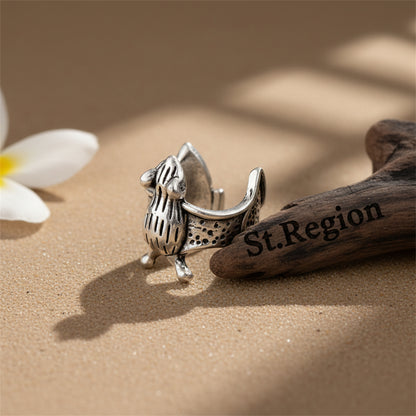 Silvertone Bat Ear Cuff