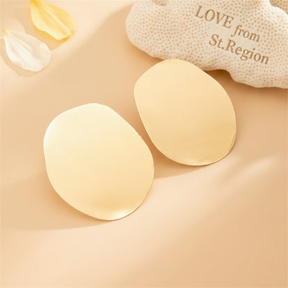 Goldtone Round Statement Stud Earrings