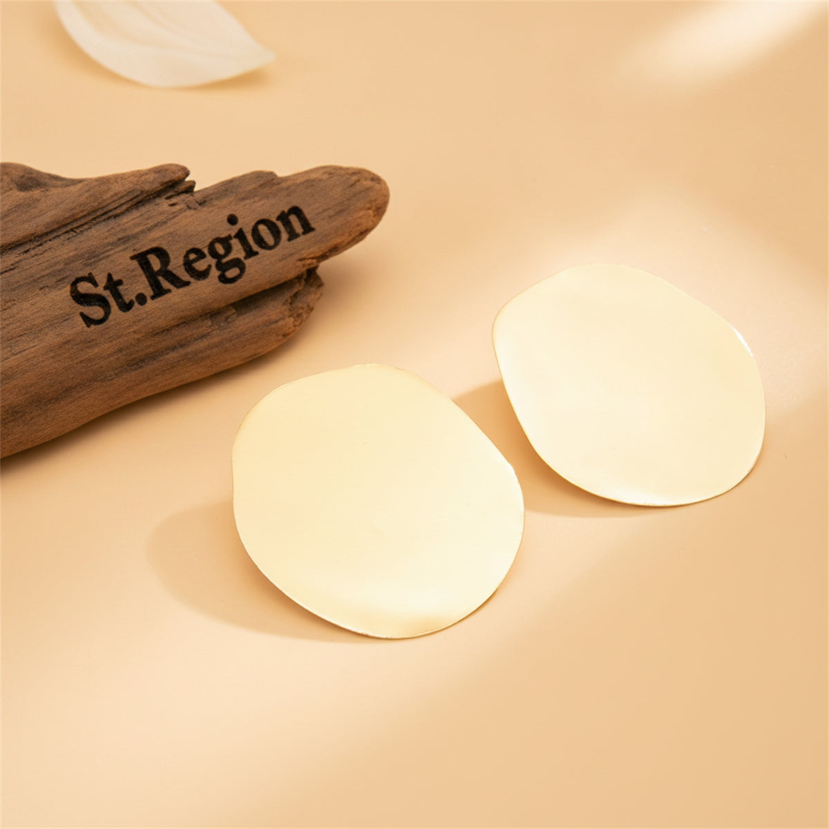 Goldtone Round Statement Stud Earrings