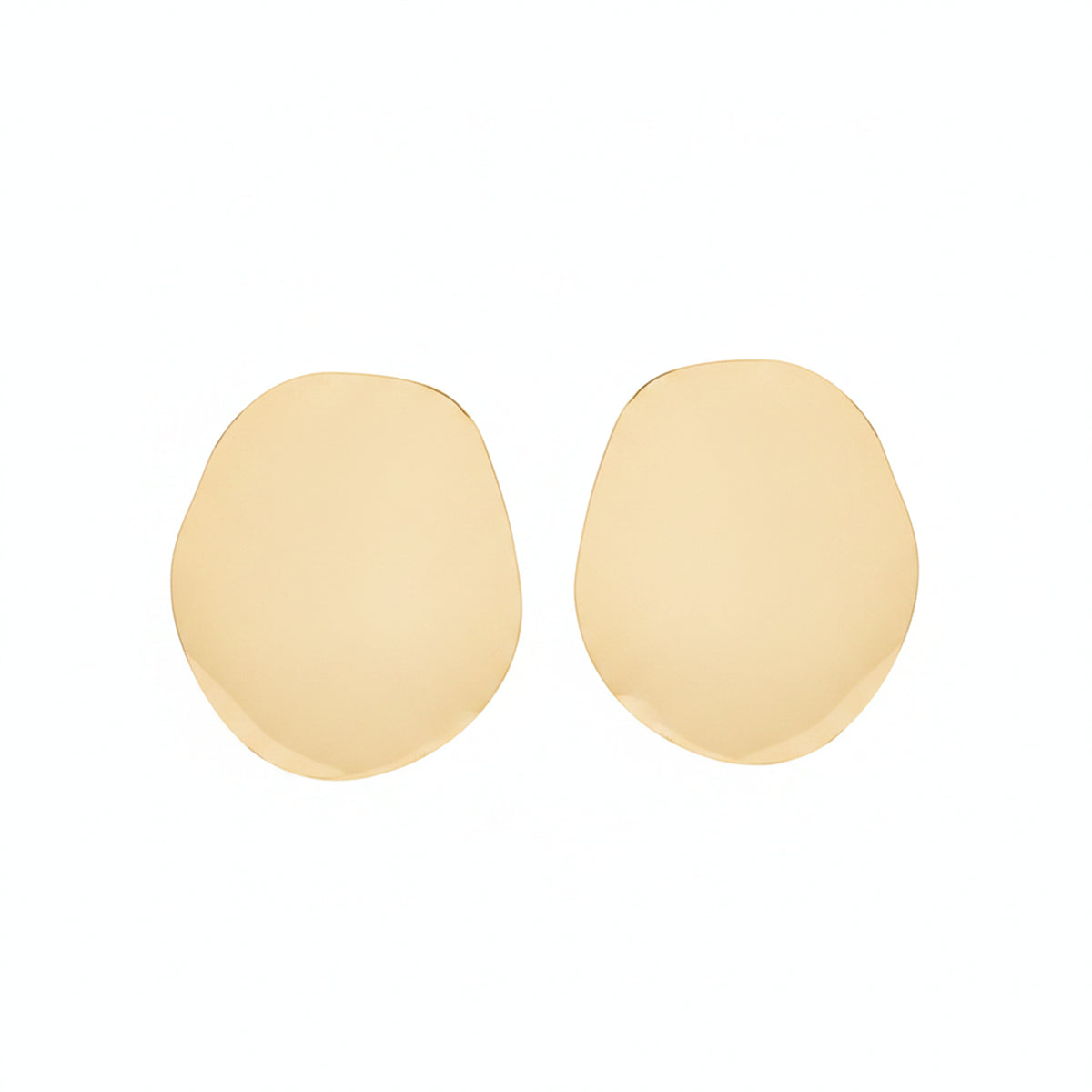 Goldtone Round Statement Stud Earrings
