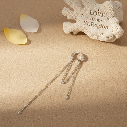 Silvertone Chain Tassel Ear Cuff