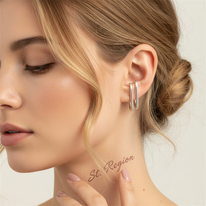 Silvertone Layered Ear Cuffs