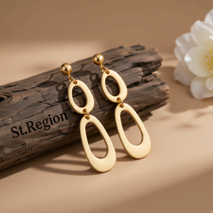 Goldtone Open Tiered Drop Dangle Earrings
