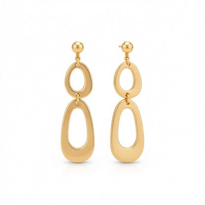 Goldtone Open Tiered Drop Dangle Earrings