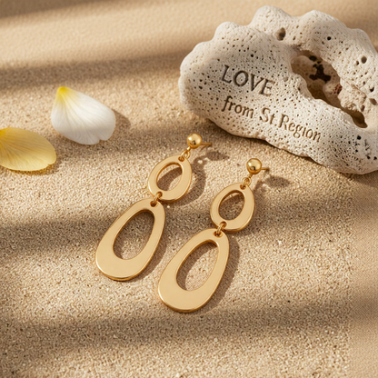 Goldtone Open Tiered Drop Dangle Earrings